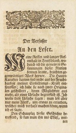 Der Verfasser an den leser