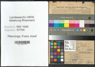 Entnazifizierung Franz Josef Pfennings , geb. 25.01.1910 (Lehrer)