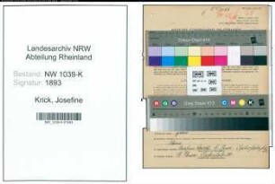 Entnazifizierung Josefine Krick , geb. 25.12.1871 ()