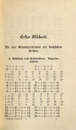 Sammlung von Aufgaben aus der Arithmetik und Algebra : Für Gymnasien und Realschulen : In drei Teilen. 2, Algebraische Aufgaben : erste Abteilung