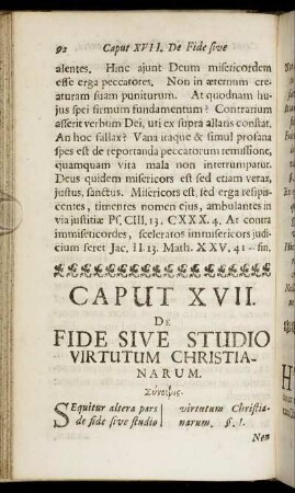 Caput XVII. De Fide Sive Studio Virtutum Christianarum