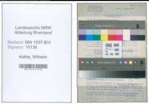 Entnazifizierung Wilhelm Kothe , geb. 06.06.1906 (Stadtsekretaer)