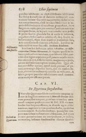 Cap. VI. De Quartanæ singularibus.