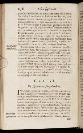 Cap. VI. De Quartanæ singularibus.