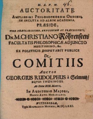 Disp. de comitiis