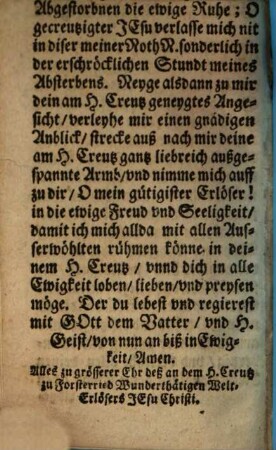 Bericht, Von Dem Wunderthätigen Heil. Creutz, Welches In dem würdigen Pfarr-Gottshauß zu Fresterried in Ober-Bayrn unweit München, bey fünffhundert Jahren mit grosser Andacht verehret wird