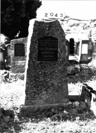 Grabstein 2043 (Index: 100096914) Maße HxBxT: 160x62x30 cm: Grabstein 2043
