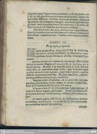 Caput IX. Prognosin proponit