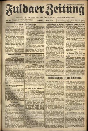 Erste Ausgabe vom Sonntag, den 03. Mai 1925.