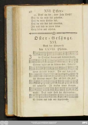 XVI. Nach der Singweise des CXVIII. Psalms.