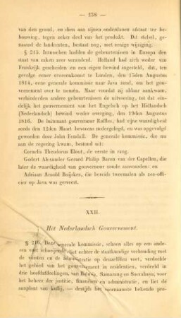 XXII. Het Nederlandsch gouvernement