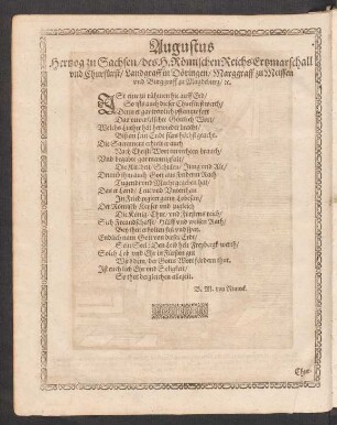 Augustus Hertzog zu Sachsen ...