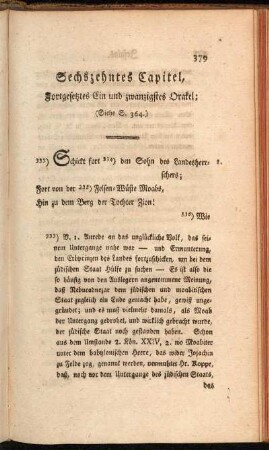Sechszehntes Capitel, Fortgesetztes Ein und zwanzigstes Orakel
