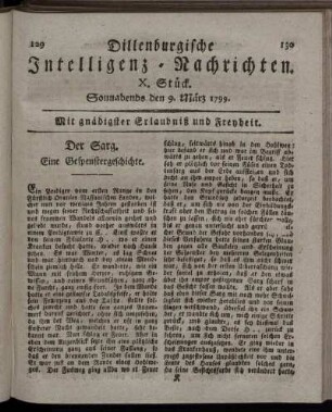 X. Stück. Sonnabends den 9. März 1799.