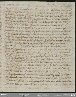 Eigenh. Brief von Sophie Bernhardi an August Wilhelm von Schlegel, Rom, 22.06.1805
