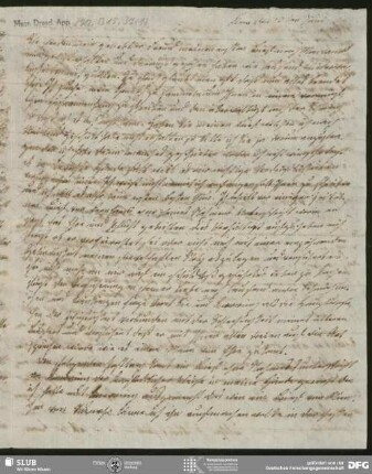 Eigenh. Brief von Sophie Bernhardi an August Wilhelm von Schlegel, Rom, 22.06.1805