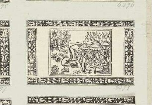Moses erhält die Gesetzestafeln auf dem Berg Sinai, aus: "Biblia cum concordantijs veteris et noui testamenti et sacrorum canonum", Lyon 1520