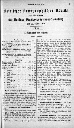 No 5, 20. März 1919