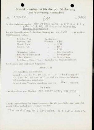 Kowalke, Frieda Olga