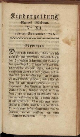 Nro. XII. vom 23. September 1782