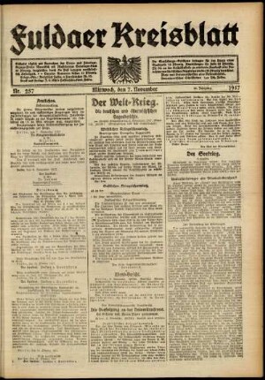 Ausgabe vom Mittwoch, den 07. November 1917.