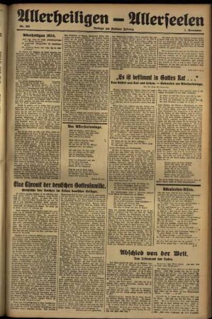 Zweite Ausgabe vom Donnerstag, den 01. November 1934.