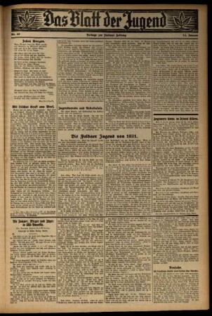 Zweite Ausgabe vom Mittwoch, den 14. Januar 1931.