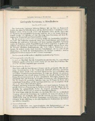 Geologische Kartierung in Mittelholstein