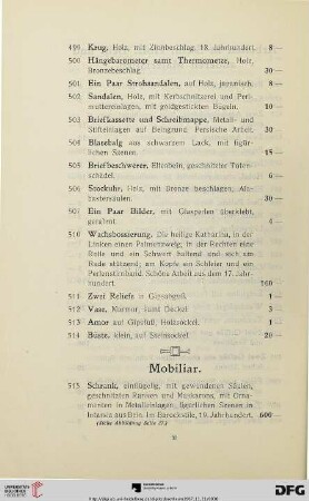 Mobiliar (Nr. 515-604)