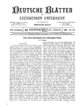 Vom toten Buchstaben zur lebendigen Natur