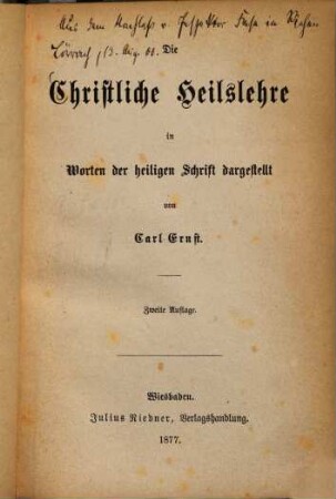 Die christliche Heilslehre in Worten der heiligen Schrift dargestellt