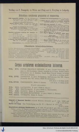 Verlag von F. Tempsky in Wien und Prag und G. Freytag in Leipzig (Fortsetzung).