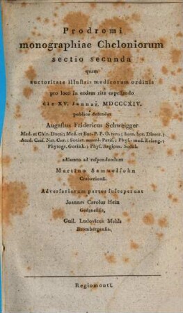 Prodromi monographiae cheloniorum, sectio II.
