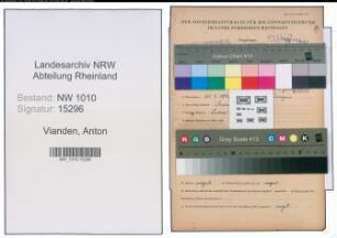 Entnazifizierung Anton Vianden , geb. 21.01.1898 ()