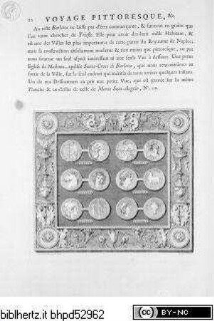 Voyage pittoresque ou description des royaumes de Naples et de Sicile. 4 Bde., 3. Band, Seite 22: Tafel mit Medaillen
