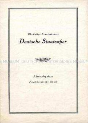 Programm der Deutschen Staatsoper zur Aufführung "Rigoletto"
