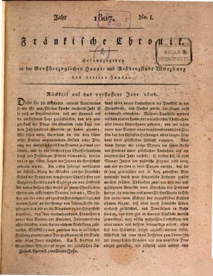 Neue fränkische Chronik, 2. 1807