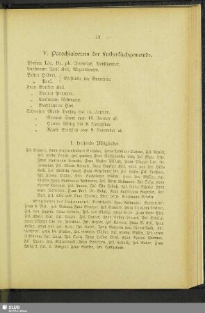 V. Parochialverein der Lutherkirchgemeinde