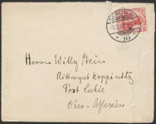 Brief von Dora Hitz an Wilhelm Stein