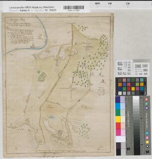 Schlüsselburg (Amt) - Loccum (Stift) Grenze Situationsplan vom königlich Preußischen Amte Schlüsselburg und hannoverschen und Loccumer Grenzen um 1780 500 rh. Ruten = 11,2 cm 46 x 35 kol. Zeichnung Friemel Bem.: zu den Schlüsselburger und Loccumer Grenzstreitigkeiten bei der Knoopschen Mühlenanlage auf dem Klusborn KS Minden B Nr. 61a