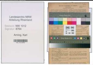 Entnazifizierung Karl Arning , geb. 09.12.1899 (Kaufmann)