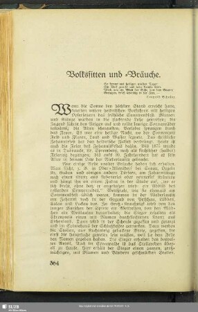 Volkssitten und -Bräuche