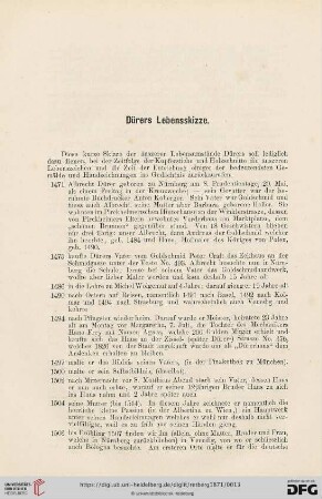 Dürers Lebensskizze