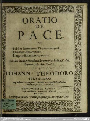 Oratio de Pace
