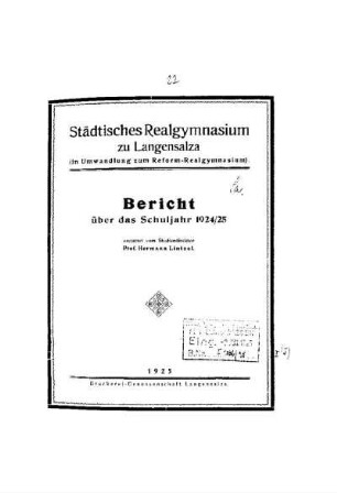 1924/25: Bericht ... - 1924/25