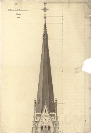 Schmidt, Heinrich von; Kaiserslautern; Marienkirche - Turmspitze (Ansicht)