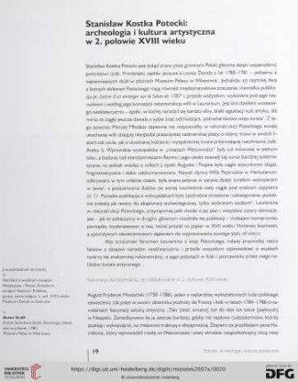 Stanisław Kostka Potocki: archeologia i kultura artystyczna w 2. połowie XVIII wieku