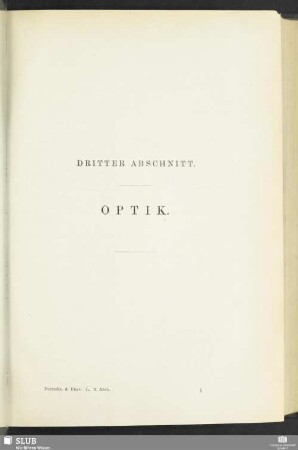 Dritter Abschnitt. Optik