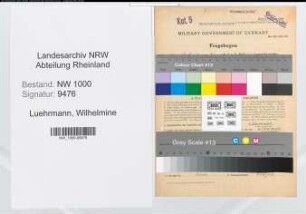 Entnazifizierung Wilhelmine Luehrmann, geb. 08.11.1919 (Locherin)