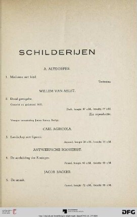 Schilderijen (Nr. 1-87)